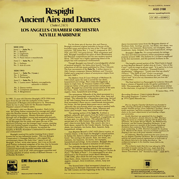 Ancient Airs And Dances (The Three Suites – 1917, 1923 & 1932)