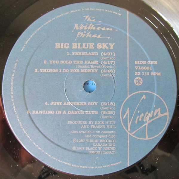 The Northern Pikes - Big Blue Sky | Virgin (VL 3001) - 2
