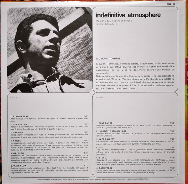 Giovanni Tommaso - Indefinitive Atmosphere | Sonor Music Editions (SME 80)