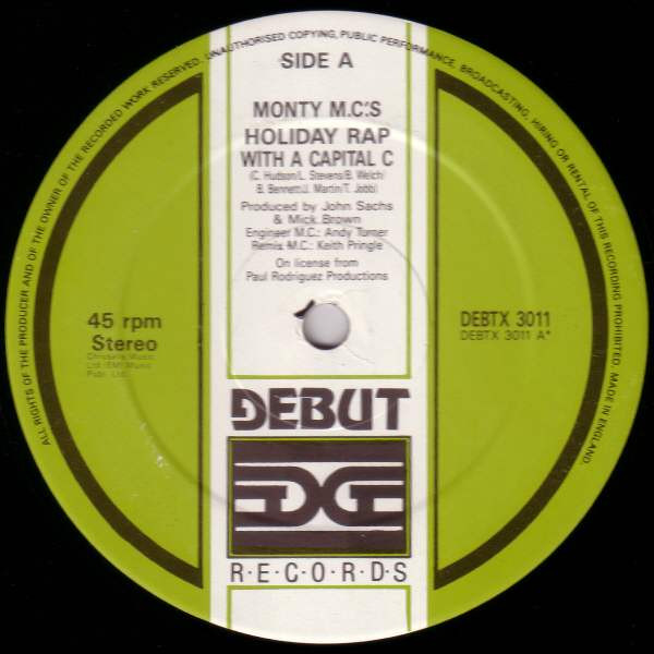 Monty MC - Holiday Rap With A Capital C | Debut Edge Records (DEBTX 3011) - 2