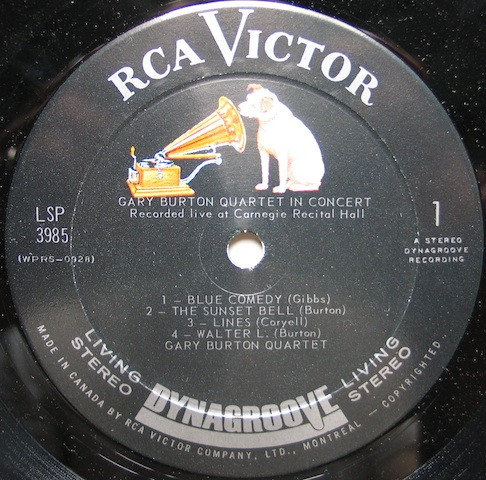 Gary Burton Quartet - Gary Burton Quartet In Concert | RCA Victor (LSP 3985) - 3