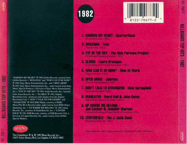 Various - Billboard Top Hits - 1982 | Rhino Records (R2 70677) - 2 Various - Billboard Top Hits - 1982 | Rhino Records (R2 70677) - 2