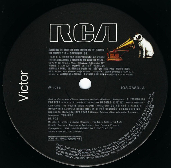 Various - Sambas De Enredo Gravações Originais Carnaval 86 Escolas De Samba Do Grupo 1A | RCA (103.0659) - 3 Various - Sambas De Enredo Gravações Originais Carnaval 86 Escolas De Samba Do Grupo 1A | RCA (103.0659) - 3