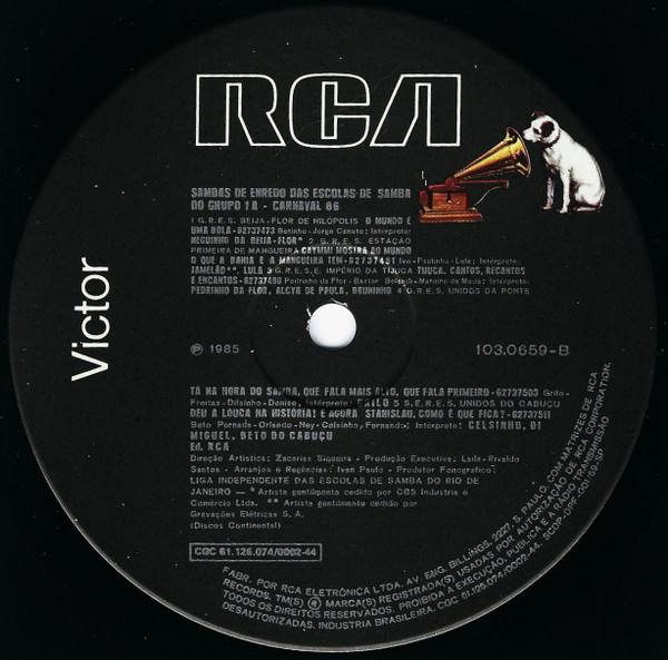 Various - Sambas De Enredo Gravações Originais Carnaval 86 Escolas De Samba Do Grupo 1A | RCA (103.0659) - 4 Various - Sambas De Enredo Gravações Originais Carnaval 86 Escolas De Samba Do Grupo 1A | RCA (103.0659) - 4