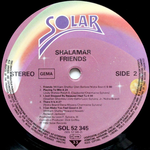 Shalamar - Friends | Solar (SOL K 52 345 (S 28)) - 4 Shalamar - Friends | Solar (SOL K 52 345 (S 28)) - 4