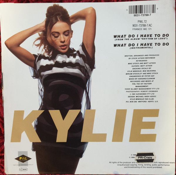 Kylie Minogue - What Do I Have To Do | PWL Records (9031-73788-7) - 2