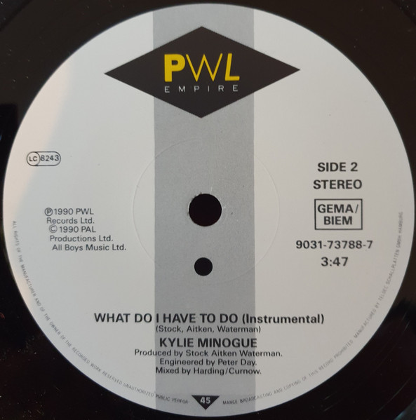 Kylie Minogue - What Do I Have To Do | PWL Records (9031-73788-7) - 4