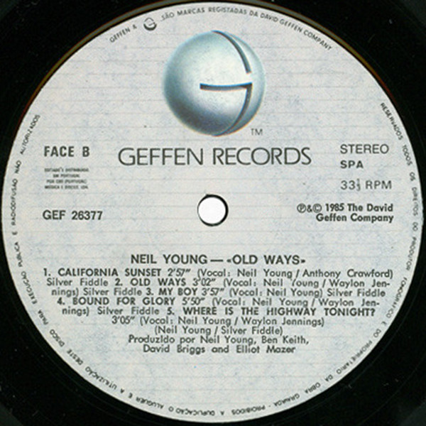 Neil Young - Old Ways | Geffen Records (GEF 26377) - 4