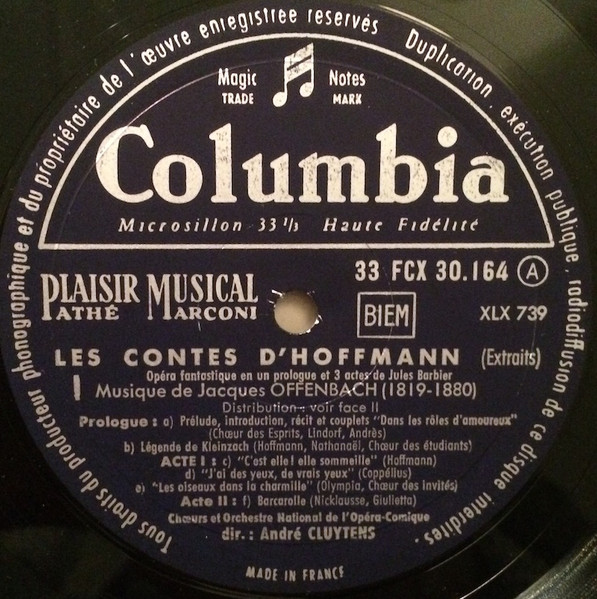 Jacques Offenbach — Simone Borghese · Geori Boué · Vina Bovy · Renée Doria · Fanely Revoil · Bourvil · Raoul Jobin · Louis Musy · André Pernet · Charles Soix - Chœurs Du Théâtre National De L'Opéra Comique Et Orchestre Du Théâtre National De L'Opéra-Comique , André Cluytens - Les Contes D'Hoffmann (Extraits) | Columbia (FCX 30164) - 2 Jacques Offenbach — Simone Borghese · Geori Boué · Vina Bovy · Renée Doria · Fanely Revoil · Bourvil · Raoul Jobin · Louis Musy · André Pernet · Charles Soix - Chœurs Du Théâtre National De L'Opéra Comique Et Orchestre Du Théâtre National De L'Opéra-Comique , André Cluytens - Les Contes D'Hoffmann (Extraits) | Columbia (FCX 30164) - 2