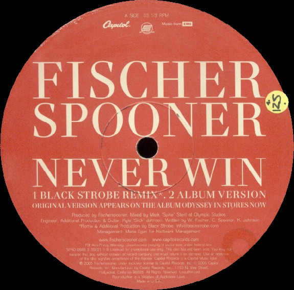 Fischerspooner - Never Win | Capitol Records (SPRO 0946 3 30221 1 9) - 4