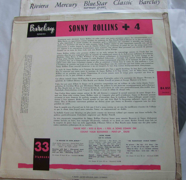 Sonny Rollins - + 4 | Barclay (84.051) - 3 Sonny Rollins - + 4 | Barclay (84.051) - 3