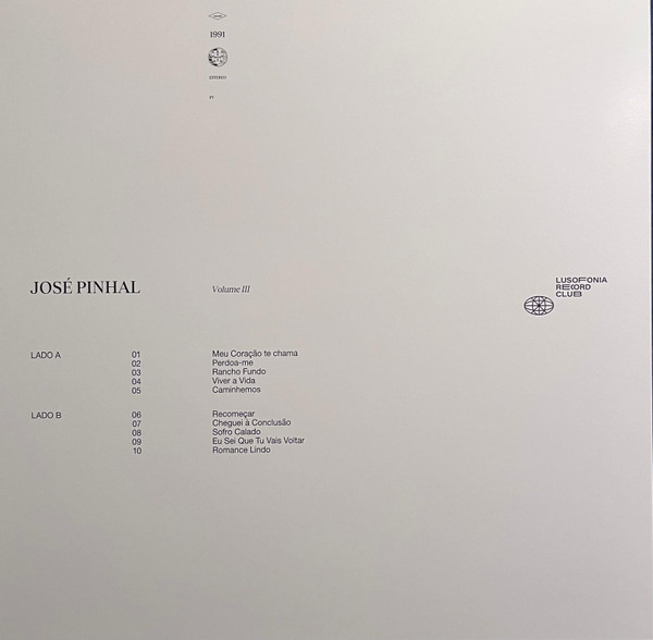 José Pinhal - Volume III | Lusofonia Record Club (LRC008) - 2