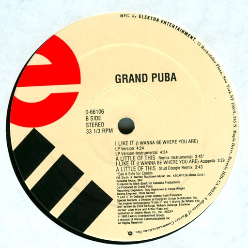 Grand Puba - A Little Of This / I Like It (I Wanna Be Where You Are) | Elektra (0-66106) - 3 Grand Puba - A Little Of This / I Like It (I Wanna Be Where You Are) | Elektra (0-66106) - 3