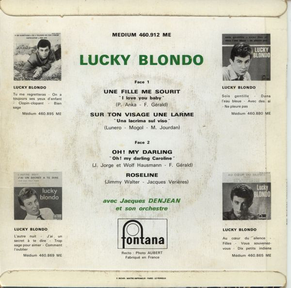 Lucky Blondo - Sur Ton Visage Une Larme | Fontana (460.912 ME) - 2
