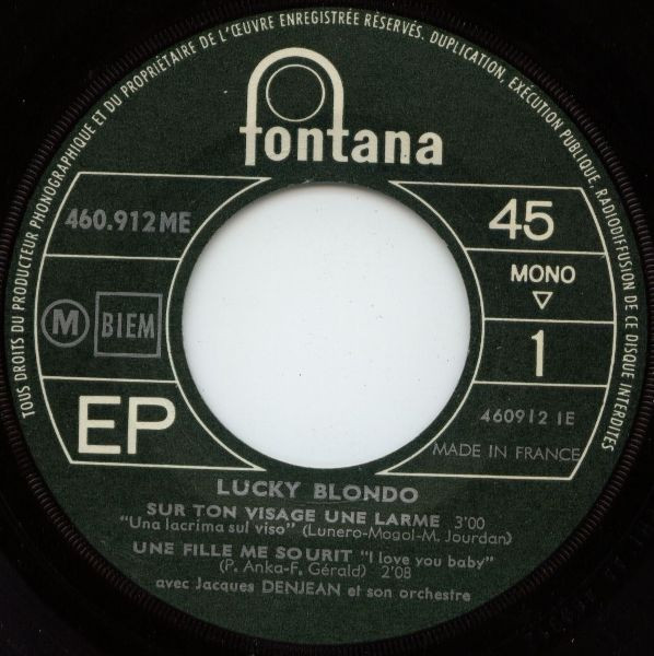 Lucky Blondo - Sur Ton Visage Une Larme | Fontana (460.912 ME) - 3
