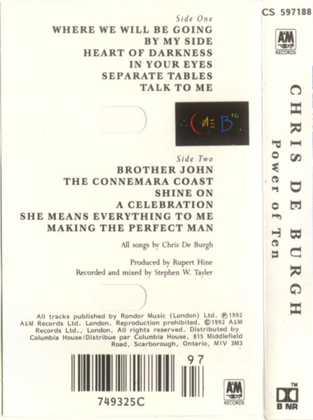 Chris de Burgh - Power Of Ten | A&M Records (CS 597188) - 2 Chris de Burgh - Power Of Ten | A&M Records (CS 597188) - 2