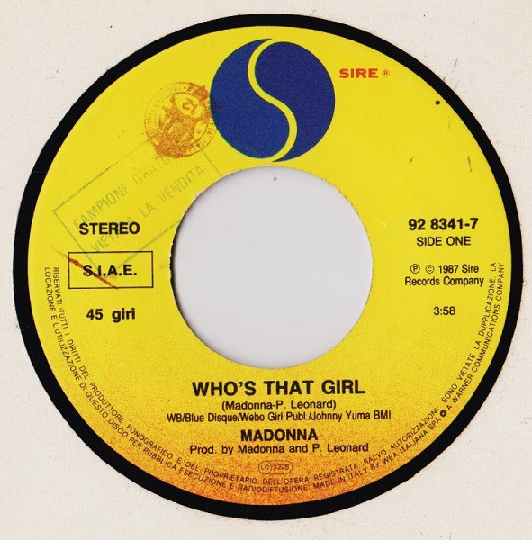 Madonna - Who's That Girl | Sire (9 28341-7) - 3
