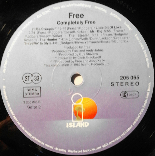 Free - Completely Free | Island Records (205 065-320) - 4