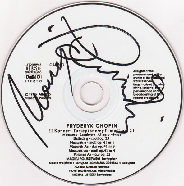 Frédéric Chopin / Maciej Poliszewski - Second Concerto In F Minor Op. 21 | Agencja Koncertowa Allegro (CAL 001) - 2