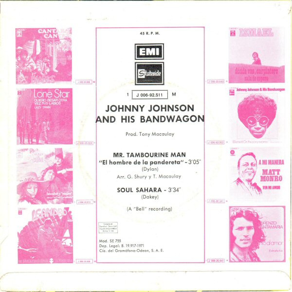Johnny Johnson And The Bandwagon - Mr. Tambourine Man | Stateside (1 J 006-92.511 M) - 2