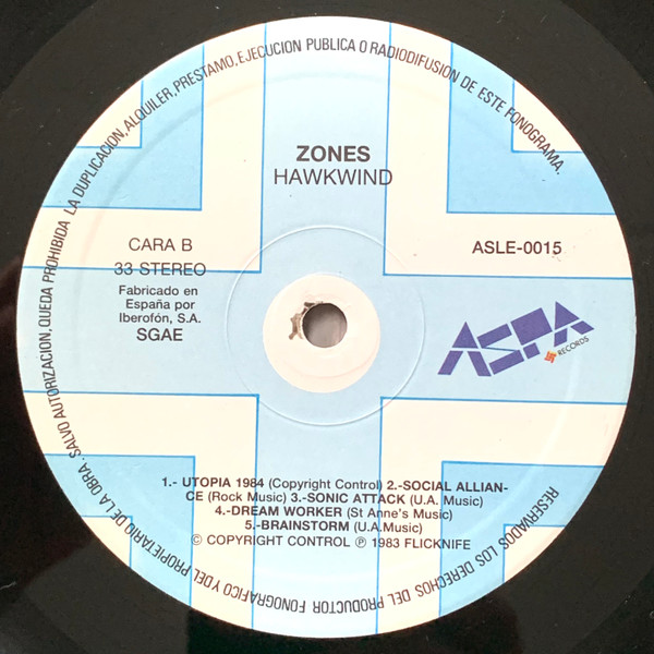 Hawkwind - Zones | Aspa Records (ASLE 0015) - 4