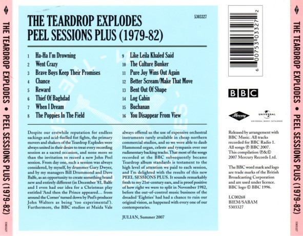 The Teardrop Explodes - Peel Sessions Plus CD | Mercury (5303327) - 2 The Teardrop Explodes - Peel Sessions Plus CD | Mercury (5303327) - 2