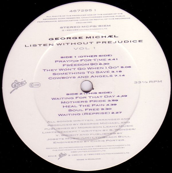 George Michael - Listen Without Prejudice Vol. 1 | Epic (467295 1) - 4