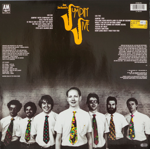 Joe Jackson's Jumpin' Jive - Joe Jackson's Jumpin' Jive | A&M Records (393 271-1) - 2 Joe Jackson's Jumpin' Jive - Joe Jackson's Jumpin' Jive | A&M Records (393 271-1) - 2
