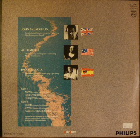 John McLaughlin - Al Di Meola - Paco De Lucía - Passion, Grace & Fire | Philips (811 334-1) - 2