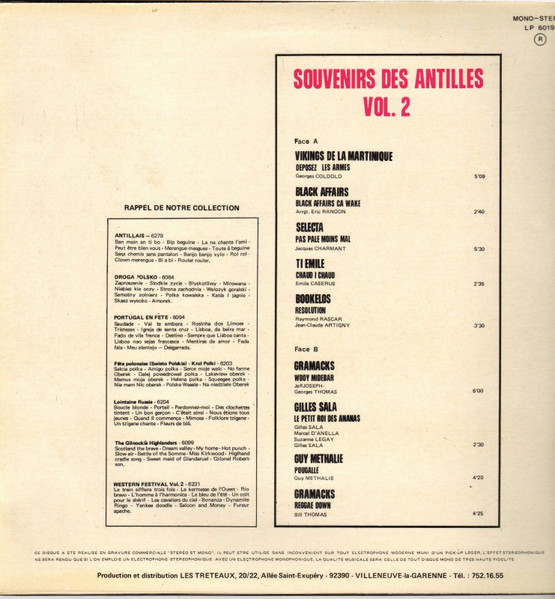 Various - Souvenirs Des Antilles Vol. 2 | Les Tréteaux International (LP 6019) - 2 Various - Souvenirs Des Antilles Vol. 2 | Les Tréteaux International (LP 6019) - 2