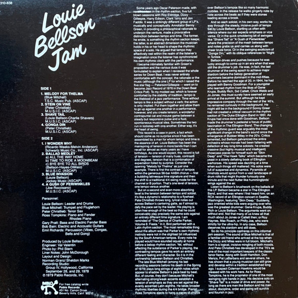 Louis Bellson - Louie Bellson Jam | Pablo Records (2310-838) - 3 Louis Bellson - Louie Bellson Jam | Pablo Records (2310-838) - 3