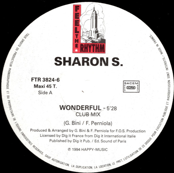 Sharon S - Wonderful | Feel The Rhythm (FTR 3824-6) - 3