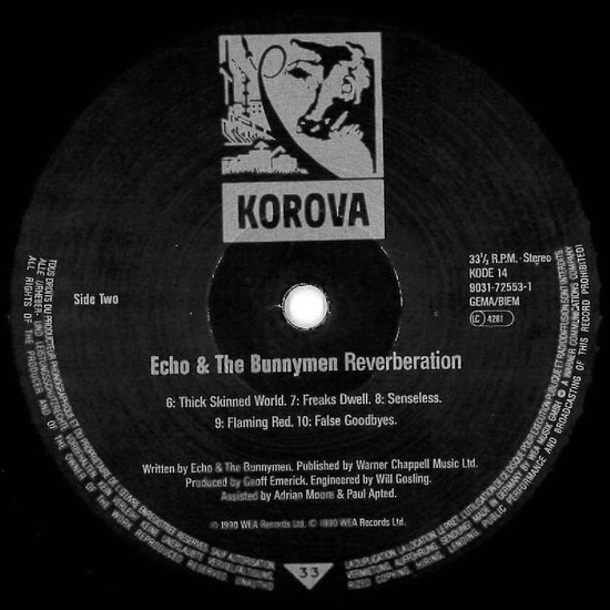 Echo & The Bunnymen - Reverberation | Korova (KODE 14) - 4