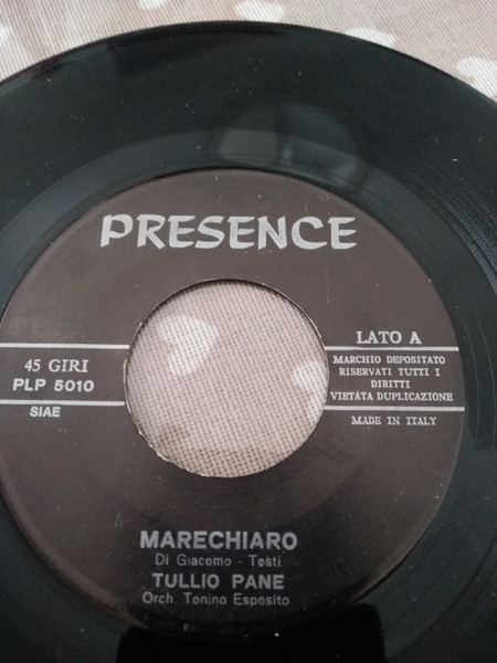 Tullio Pane - Marechiaro / Napule E Surriento | Presence Record (PLP 5010) - 3