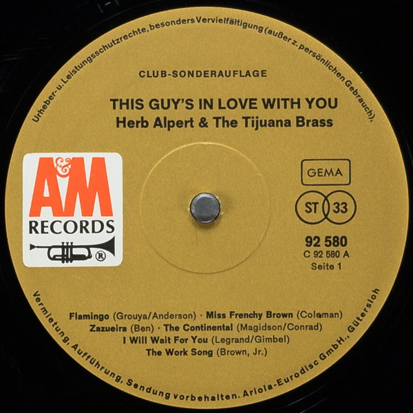 Herb Alpert & The Tijuana Brass - This Guy's In Love With You | Ariola (92580) - 3