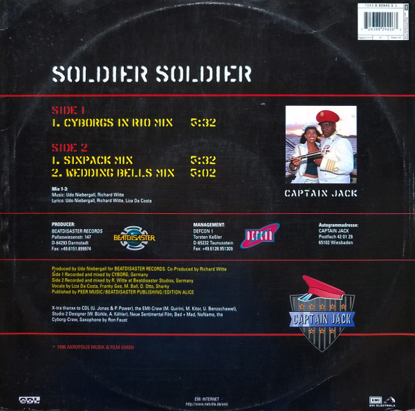 Captain Jack - Soldier Soldier | CDL - Cologne Dance Label (8 82942 6) - 2 Captain Jack - Soldier Soldier | CDL - Cologne Dance Label (8 82942 6) - 2