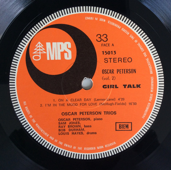 Oscar Peterson - Girl Talk | MPS Records (MPS 15013) - 3 Oscar Peterson - Girl Talk | MPS Records (MPS 15013) - 3