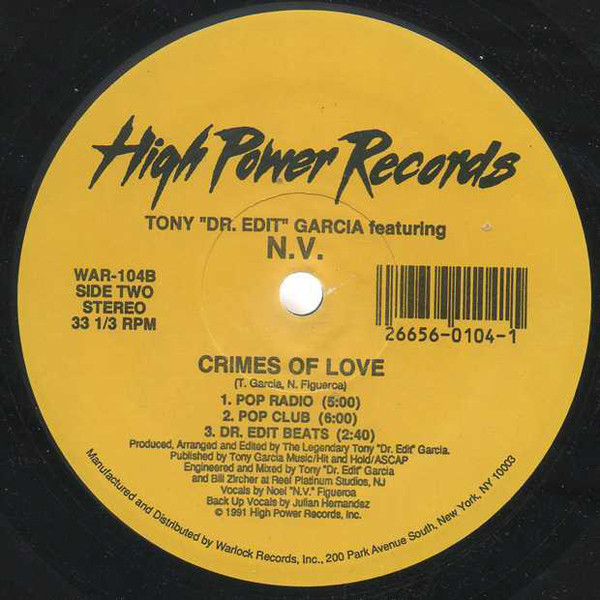 Tony Garcia featuring N.V. - Crimes Of Love | High Power Records (WAR-104) - 2 Tony Garcia featuring N.V. - Crimes Of Love | High Power Records (WAR-104) - 2