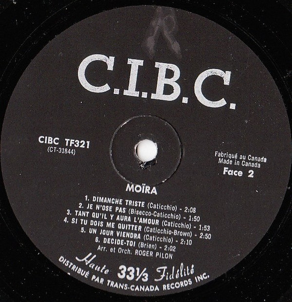 Moïra - Et Ses Chansons | C.I.B.C. (CIBC-TF-321) - 4 Moïra - Et Ses Chansons | C.I.B.C. (CIBC-TF-321) - 4