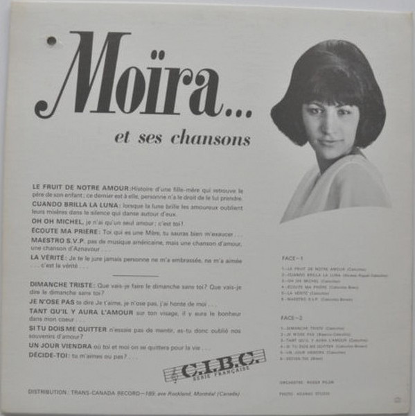 Moïra - Et Ses Chansons | C.I.B.C. (CIBC-TF-321) - 2 Moïra - Et Ses Chansons | C.I.B.C. (CIBC-TF-321) - 2