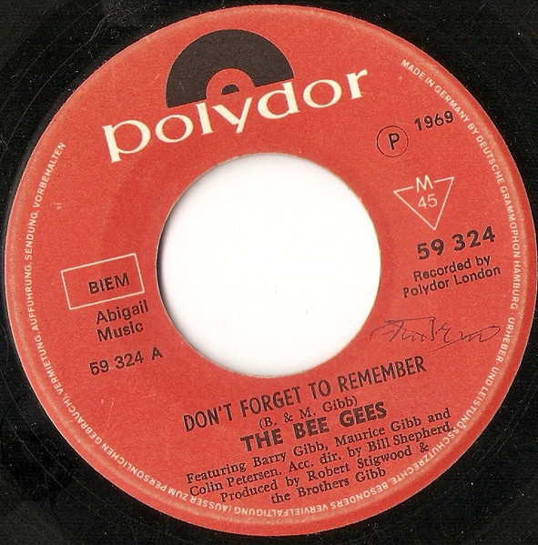 Bee Gees - Don't Forget To Remember | Polydor (59 324) - 2