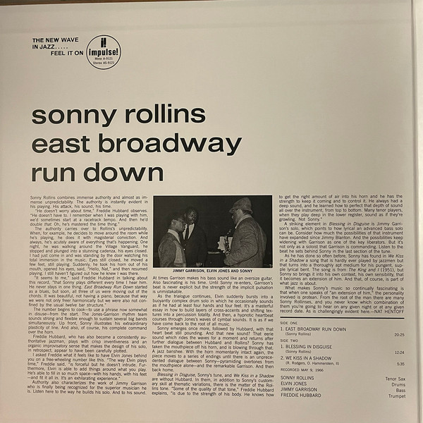 Sonny Rollins - East Broadway Run Down | Impulse! (AS-9121) - 2