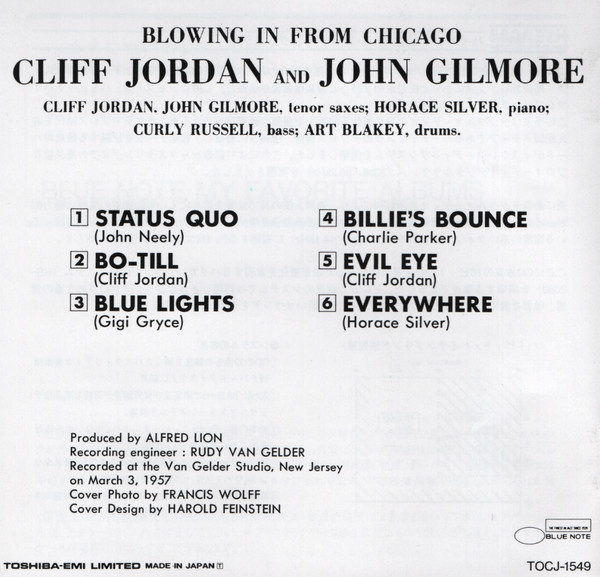 Clifford Jordan & John Gilmore - Blowing In From Chicago | Blue Note (TOCJ-1549) - 4 Clifford Jordan & John Gilmore - Blowing In From Chicago | Blue Note (TOCJ-1549) - 4