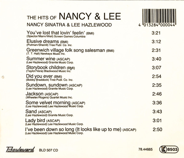 Nancy Sinatra & Lee Hazlewood - The Hits Of Nancy & Lee | Boulevard Records (BLD 507 CD) - 2