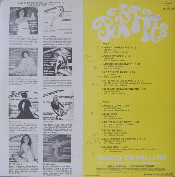 Mario Cavallero Et Son Orchestre - Hit Parade Chanté - Pop Hits - Vol. 50 | Pop Hits (30 PH 1850) - 2