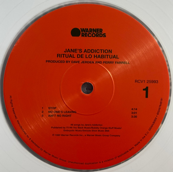 Jane's Addiction - Ritual De Lo Habitual | Warner Records (RCV1 25993) - 3