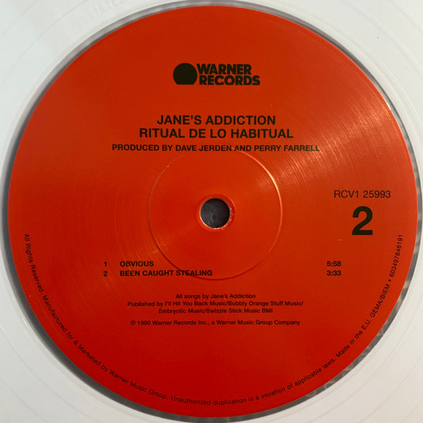 Jane's Addiction - Ritual De Lo Habitual | Warner Records (RCV1 25993) - 4