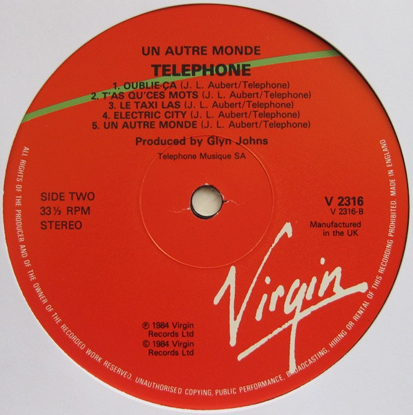 Téléphone - Un Autre Monde | Virgin (V 2316) - 4