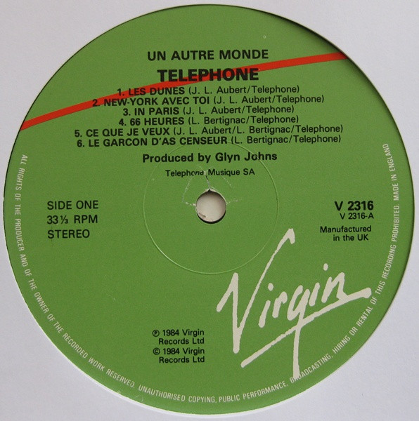 Téléphone - Un Autre Monde | Virgin (V 2316) - 3