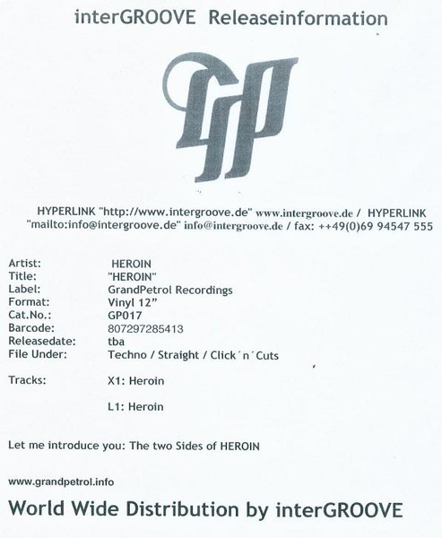 Heroin - Heroin | Grand Petrol Recordings (GP 017)